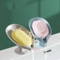 Leaf Shape Soap Box Drain Soap Holder Bathroom Accessories Suction Cup Soap Dish Tray Soap Dish for Bathroom Soap Container. 