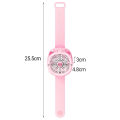 Watch Fan Cartoon with Wrist Strap Rechargeable 3 Levels Adjustable Handheld Fan for Travel. 