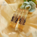 Scenesmire 2PcsGold Bangles Set Flower Fashion Gold Bangle Kara Bracelet Jewelry Supplies Gifts Fashionable Artificial Gold Fancy Bangle Girl Ladies Women Accessories. 
