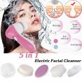 5 In 1 Electric Face Wash Brush Facial Cleansing Body Skin Cleaning Mini Beauty Massager. 