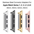 2pcs Set Stainless Steel Metal Connector Adapter Compatible With Appl Watch All Series 1 to 6 Appl Watch 38mm 40mm 42mm 44mm Strap Adapter HW22 FK78 HT99 HW22 DT100 T200. 