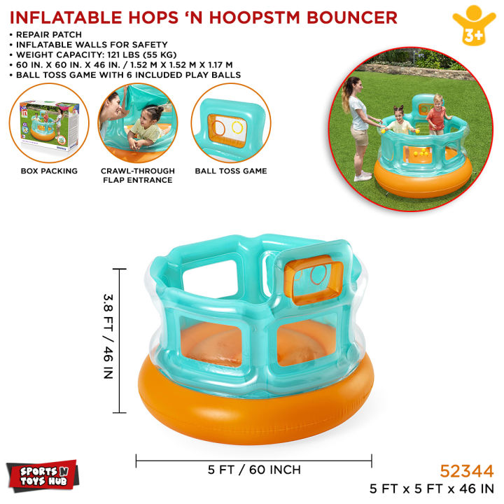 Bestway Inflatable Jumping Tube With Balls For Kids Jump O Lene Play Kids Jumping Castle Gym Inflatable Trampoline Play Bouncer 52646