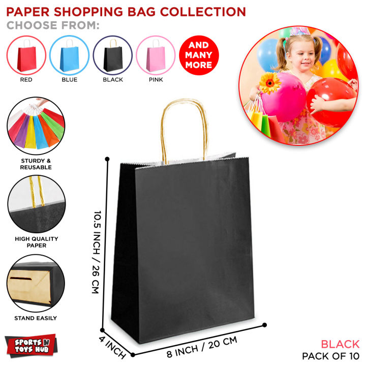 Kraft Paper Bags Collection, Durable Sustainable Recyclable Flat-bottom Paper Pack, Gift Handback, Birthday Bag Twist Handle For Toys, Games, Goodies, Hajj, Umrah, Tabruk, Eid Ramzan Gifting Items, Gifts For Family Friends Shopping Bag