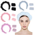 3pcs Spa Headband For Washing Face Wristband Set Sponge Makeup Headband Wrist Towels Bubble Hairband For Women Hair Accessories Yao Store. 