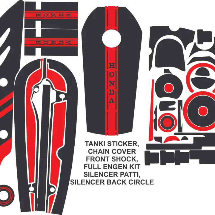 honda%20125%20cc%20full%20bike%20protection%20stickers%20in%20matt%20black%20and%20glossy%20black%20-%20Image%204