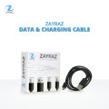 Zayraz Android Data Cable Micro USB (Copper) Original in Black color with fast charging. 