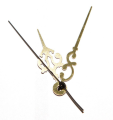 WALL CLOCK HANDS/NEEDLES METALLIC- GOLDEN VINTAGE DESIGN (HANDS ONLY). 