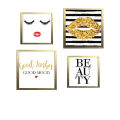 Modern Pack of 4 Picture Frames Beauty Salon Wall Hangings Room Decor Makeup Girls Photo Gallery. 