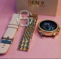 Gen9 Ladies Smartwatch with Diamond Strap HD Display 1.3 inch Screen, Bluetooth Calling, Dual Straps (Rose Gold). 