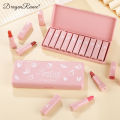 Dragon Ranee 10 Pieces Velvet Matte Pink Lipstick Set Long Lasting Makeup Waterproof Lipstick Set Makeup Set for Girls & Women's. 