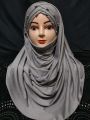 Modern Ready to wear  Gray parls hijab. 
