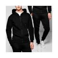 Pack Of 2 Black Hoodie Zipper and Trouser For Boys and Men. 