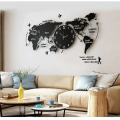 New World Map 3D Wooden Wall Clock Quartz Watch DIY Design Decoration for Home Decor Living Room | Wooden Clock for Offices and Drawing Room and for Gift Items | Wall Clocks - Big Size Clock with Premium Light | Wall Décor , World Map Clock , Clocks. 