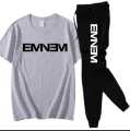 Trendy EMINEM Tracksuit for Men & Boys Gym Wear printed half Sleeve T-Shirt & Trouser for Summer Collection Elegant Wear. 