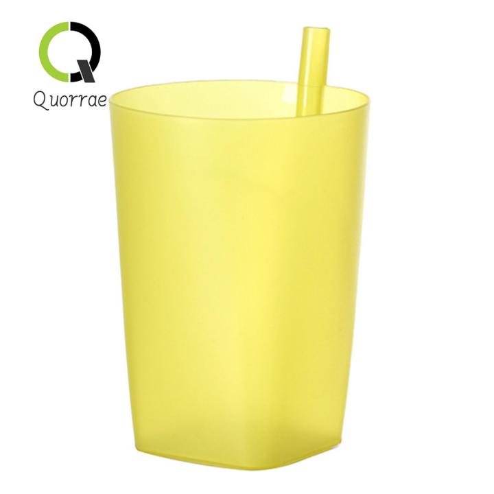 Quorrae Kids Cup Translucent Infant Baby Sip Cup with Built in Straw Mug