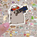 Pusheen Sun-resistant Cute Cat Decal Hand Account Journal Note Cartoon Stickers. 