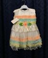 1.5 to 4 YEARS GIRL MAXI NET FROCK WITH TROUSER AND SLEEVES WEDDING DRESS. 