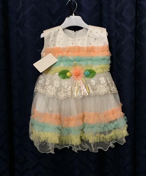 1.5 to 4 YEARS GIRL MAXI NET FROCK WITH TROUSER AND SLEEVES WEDDING DRESS