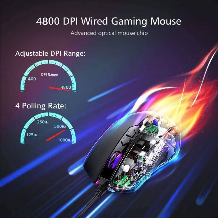 TDAGGER%20Sergeant%20RGB%20Gaming%20Mouse%204800Dpi%20(TGM202),%20100%20%25%20Original%20with%20High%20Packaging%20Material%20-%20Image%202