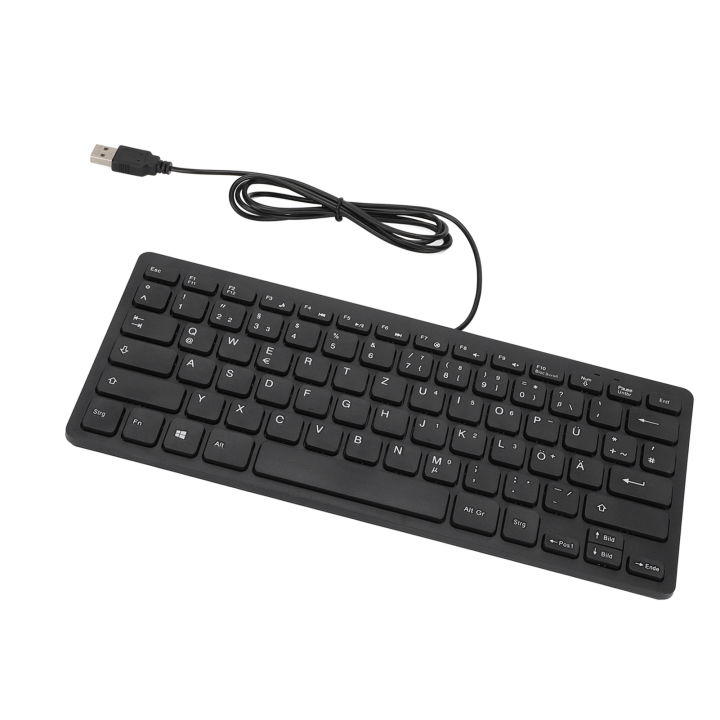 Keyboard 78 Key Mute Ultra Thin Wired Mini USB Interface Desktop Computer Small Language KeyboardGerman