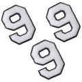 5 Pieces Chenille White Chenille Numbers 9 Patches DIY Clothes 9 shape 4.49x 3.19 inch Large Size Clothing Iron-on Embroidered Patch Sew on/Iron on Patches Hats. 
