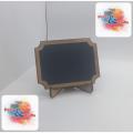 Pack of 5 Small Wooden Chalkboard Mini Black Board for Message Note Memo with Stand (CB-1). 