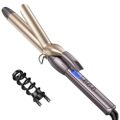 Hair Curling Iron 1 inch with LCD Temperature Display Professional Hair Curler Curling Wand for All Hair Types,Dual Voltage and Auxiliary Curling Accessory Included Golden. 
