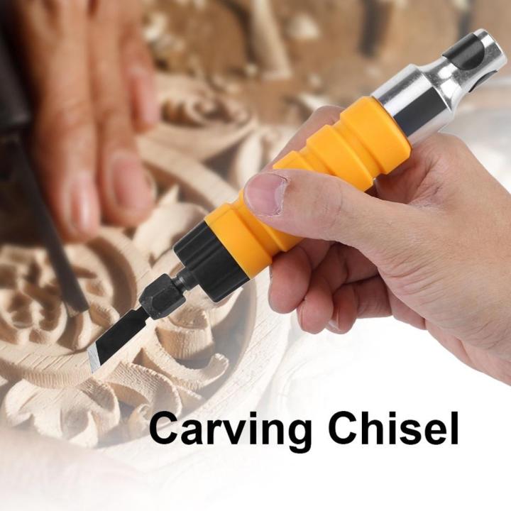 bellylady Woodworking Electric Carving Machine Chisel Tool with 5 Carving Blades 15.5*3CM Orange