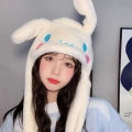 Sanrio Jumping Up Cap Cinnamoroll My Melody Ear Moving Hat Kawaii Kuromi Soft Plush Hat Toys Funny Toy-Angelia. 