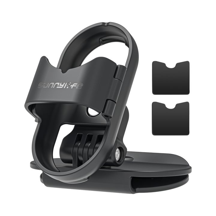 (New arrival) For Insta360 GO3 / GO 3S Sunnylife Baseball Hat Clip Mount Baseball Cap Clamp Quick Release Mount Camera POV Vlog Holder (Black)