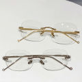 【Poggioio】Unisex Fashion Anti Blue Light Glasses Clear Glasses Computer Glasses WYB Style Rimless Eyeglasses Plain Eyewear Face Decor. 