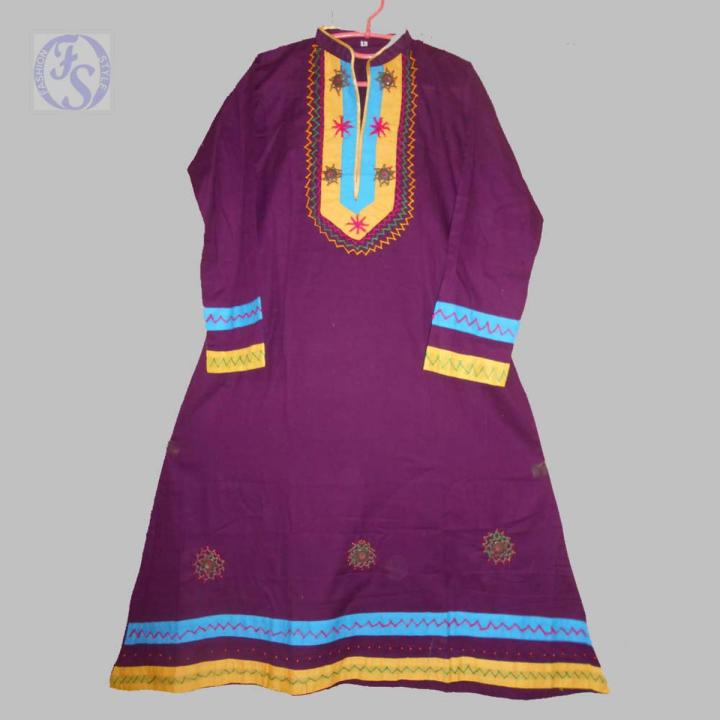 Traditional Pure Cotton Phalsa Colour A Line Kurta