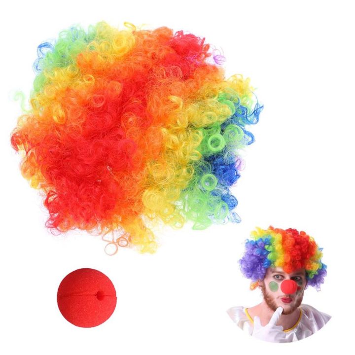 1pcs Crazy Clown Clown Clown Fancy Dress Clown Hair Clown Afro Circus Costume Nose