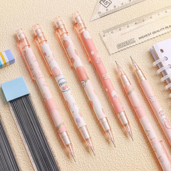MOHAMM 1 Piece Lovely Pink Pattern Mechanical Pencil for Writing Students Stationery Creative Gift School Supplies