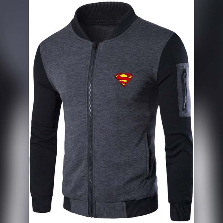 Black Sleeve Zipper Style Jacket For Men