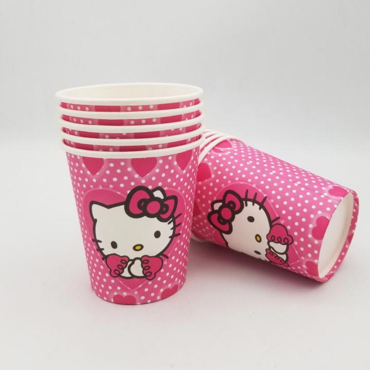 HELLO KITTY THEME PAPER CUPS PACK OF 10 PAPER CUPS