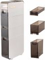 Narrow Slot Storage Cabinet, Toilet Slot Rack, Bathroom Drawer Organizer, Ultra Narrow Lockers, Kitchen Organization (White). 