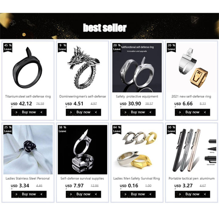 Stainless steel fashion jewelry anti-wolf self-defense ring for men and womenKidsland Srore