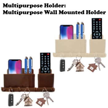 Multi-Functional Stylish and Compact Design Wall Holder For TV, AC Remote, Pen, Mobile and keys