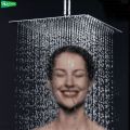 Large Square Shower Head, 6 Inches rain shower head 6x6, High Pressure Ultra Thin Rainfall Bath Shower Head with Silicone Nozzle, Rotatable Rainfall Shower Head, Bathroom Top Spray Head. 