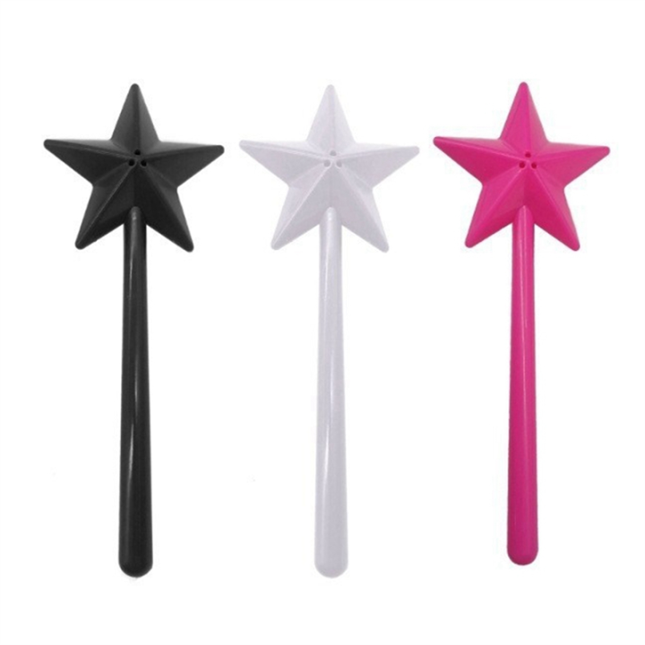 Salt and Pepper Shaker Wands, Black & White & Pink, Star Wand Salt