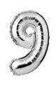 Number Foil Balloons Silver Color Digits Customized Numbers For Birthday and Party Decor - 0,1,2,3,4,5,6,7,8,9. 