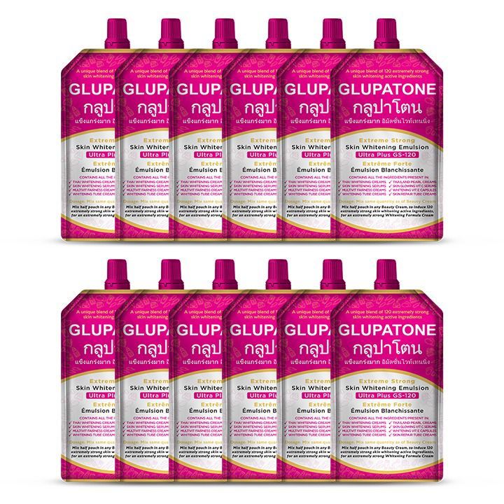 GLUPATONE Extreme Strong Whitening Emulsion Ultra Plus GS-120 For Face & Body 50ml (Pack Of 12)