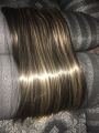 Achieve Stunning Hair with 5 Clips Hair Extension in Dark Brown with Golden Streaking. 