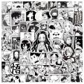 10/50/100pcs Mixed Black White Ainme Sticker Skateboard Computer Helmet Notebook Guitar Phone Graffiti Japan Comic Decals. 