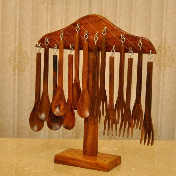 wooden Chamcha Stand