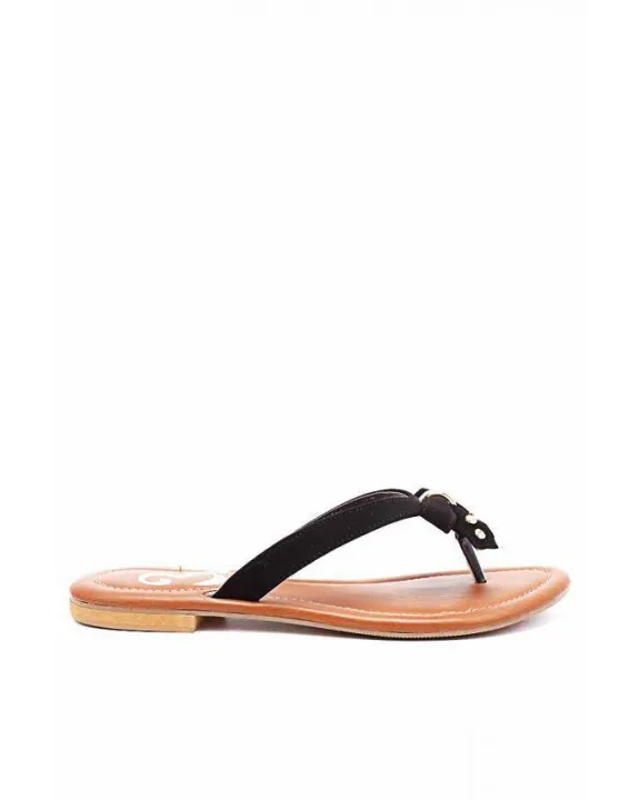 Black%20V-strap%20Slippers%20with%20Bow%20Design%20&%20Golden%20Buckle%20-%20US%20Size%20-%20Image%203