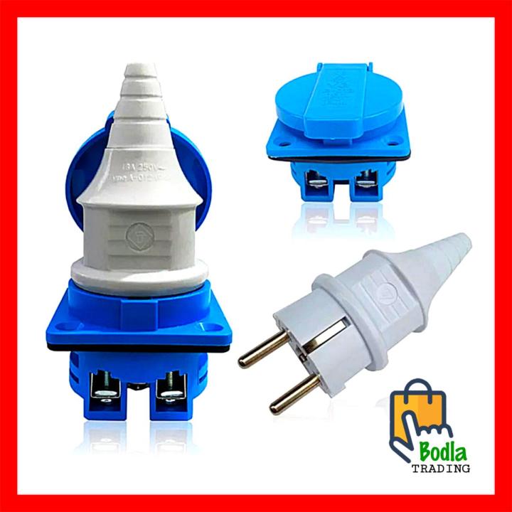 Generator 2 Pin Plug & Socket, AC 250V 16A Generator Power Plug, Generator Parts