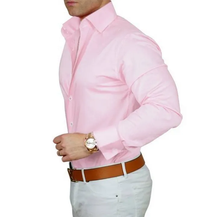 Light%20Pink%20Cotton%20Dress%20Shirt%20For%20Men%20-%20Image%202