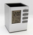 AlBizCo. Desk Organizer Table Clock Digital Pen Holder Alarm Clock Multipurpose. 